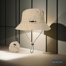 카미오 자외선차단 접이식 등산모자 낚시모자 버킷햇 벙거지, 베이지