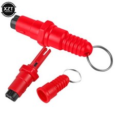 자동차 안전 탈출 망치 미니 창문 브레이커 구조 키트 인명 벨트 커터 유리 비상, 4) red, 1개