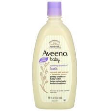 Aveeno 아기용 카밍 컴포트 배스 라벤더 바닐라 532ml(18fl oz) 2팩, 532ml