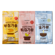 피코크 한팩씩 부침가루 +튀김가루 +밀가루, 1세트
