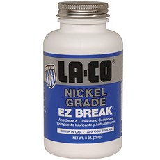 LA-CO EZ 브레이크 니켈 등급 고착 방지 페이스트 온도 2600F 8온스 병 캡에 브러쉬 포함 LA-CO EZ Break Nickel Grade Antiseize Pa, 1, 8 oz