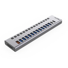 NEXTU - UH3017 유이싱 C타입 17포트 멀티포트 USB허브 SD카드리더기 USB3.1 Gen1 USB허브 with SD/MicroSD 카드리더 17포트 멀티USB허브, 1세트