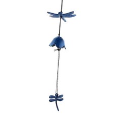 일본 바람 차임 금속 Windchime 잠자리 빈티지 Windbell 주철 바람 차임 안뜰 안뜰 마당 장식 선물, 파란색