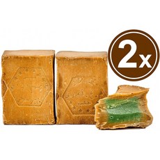 이태리 케어네스 오리지널 알레포 비누 2 X 200 g 55% 월계수 및 45% 올리브 오일 오래된 레시피 전통, 1
