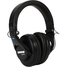 Shure SRH440 Professional Studio헤드셋 가정 및 스튜디오 녹음을 위한 향상된 주파수 응답 확장 범위 분리형 코일 케이블 휴대용 가방 14 어댑터SRH440