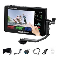 FEELWORLD F5 ProX 1600 니트 고휘도 터치 패널 SLR 카메라 라이브 모니터 4K HDMI 1920 x 1080 픽셀 신호 출력입력 라이브 모니터링 비디오 피크 포커스 어시스트, 1개