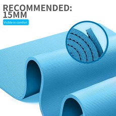작은 요가 매트 15MM 두꺼운 NBR 컴포트 폼 요가 매트 운동 요가와 필라테스 요가 깔개 미끄럼 방지 여성 스포츠 휘트니스 매트, Black