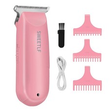 SweetLF Hair Clippers Silent 무선 트리머 미니 커팅 키트 휴대 USB 충전식 헤어컷 핑크, Rose