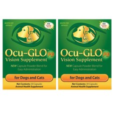 Ocu-GLO 오큐글로 파우더 블랜드 반려동물 개 고양이 눈영양제 30정, 2개