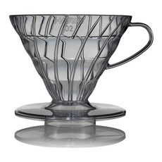 HARIO 好璃奧 V60塑膠濾杯02 透明黑+濾紙組 VDR-02-TB-KEX, 1組, 滴頭+濾紙40p