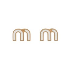 미우미우 [명품]미우미우 에나멜 메탈 이어링 귀걸이 5JO911 ..