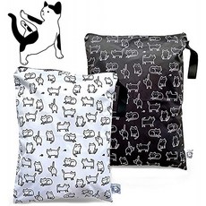 MOLLS 3 2pcs 방수 젖은 가방 재사용 가능한 천 기저귀 젖은 마른 가방 아기 기저귀 유모차 여행 세탁 가