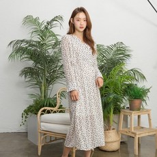 나인 리프 패턴 라운드 원피스S(OP-4398)