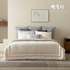 (K) 박술녀 순면100 피그먼트 워싱 자수 침구 풀세트 - 초연(初緣)