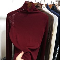 컬러풀 시스루 레이어드 블라우스 티