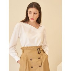바이바이섭 [바이바이섭] UNBAL STRING BLOUSE WHITE