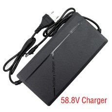 리튬 이온 배터리 팩 전동 공구 야외 백업 58.8V 충전기 포함 52V 28Ah 18650 14S8P 1500W, 07 58.5V Charger, 1개