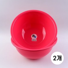 미화 왕식기 (4호) 다용도볼 플라스틱 대야 다라이, 레드, 2개