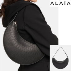 Alaia 알라이아 openwork 하프문백 숄더백 여성 양가죽 가방 블랙 AA1S00431CA141