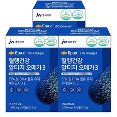 JW중외제약 혈행건강 rTG알티지 오메가3, 30정, 3개