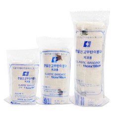 한일 면 고무 탄력붕대 외과 의료용 압박붕대 15cm 대형 6인치, 5개, 1개입