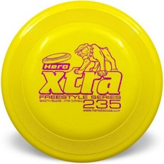 Xtra 235 프리스타일 도그 프리스비 아웃도어 토이 및 펫 플라잉 디스크 플로팅 옐로우, Yellow, 1개