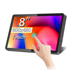 휴대용 모니터 미니 보조 호환 8 인치 800x480 TFT 패널 LCD 터치스크린 여행용 디스플레이 HDMI 호환 라즈베리 파이 시리즈 노트북, 1) 8 inch touch monitor