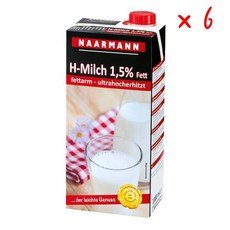 나르만 로우 팻 UHT 밀크 팻, 6개, 1L