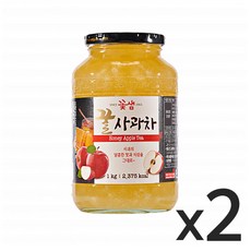 꽃샘 꿀사과차 1kg 2개 과일청 에이드 카페용 퓨레 수제청 액상차