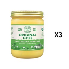 퓨어 인디언 푸드 오가닉 100퍼센트 인도 기버터 14온즈 398g 3병, 3개