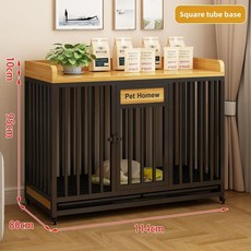 가정용 사각 튜브 울타리 대형 소형견 실내 베이스개집 빌라 애완 동물 케이지, 04 B Black Tube base