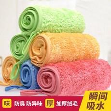 112915 행주 물흔적없는 걸레 물흡수 털빠지지않는 두꺼운 테이블청소 가구 가정용 주방 손닦는수건 견고함 클리닝천, 40×28 cm 컬러 믹스매치 4팩, 1개