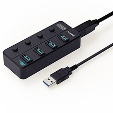 NEXTU USB허브 A타입 GEN2 4포트 데이터전송 개별스위치 TWC1DC16, 1개