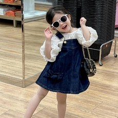 볼륨B데님멜빵셋트