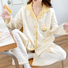 가을겨울 도톰 에어코튼 임산부 잠옷 산모 수유 산후조리 겹겹이