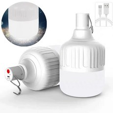 LED 휴대용 충전식 바베큐 텐트 조명 전구 배터리 캠핑 고출력 야외 비상 랜턴, 06=500W_6pcs