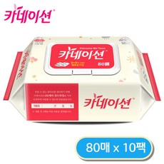 카네이션 엠보싱 물티슈 캡형 80매 10팩, 80매입