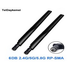 와이파이 안테나 2.4 GHz/5.8 GHz 듀얼 밴드 6DBi RP-SMA 커넥터 미니 소형 PCI 카드 카메라용 USB 어댑터, 한개옵션1, 01 2PCS