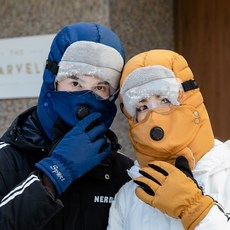 웜스 3in1 방한 군밤 남자털 귀달이 남자 겨울 모자 군밤장수 트루퍼햇 패딩 캠핑 방한모 - 패딩트루퍼