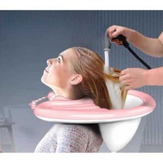 간이 샴푸대 보조 세발기 환자 머리 감기 휴대용 대야, 1개