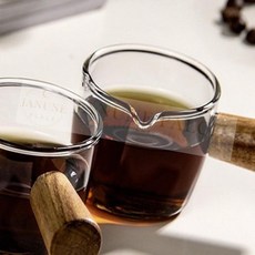 큐레이크 에스프레소 샷잔 내열 유리 손잡이 커피 샷글라스 80ML 홈카페 커피용품 유리잔