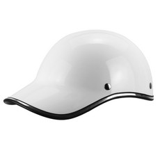 야구 모자 오토바이 헬멧 자전거 스쿠터 반 오픈 페이스 보호 헬멧 하드 모자-안전 남여 레이서 헬멧 야구 모자, 하얀색