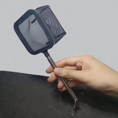 수족관 사각형 낚시 그물 확장 긴 손잡이 낚시 기어 물고기 새우 탱크 청소 액세서리, 1개