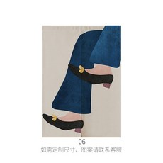 북유럽풍 추상화 가림천 가림막 커튼 원룸 간이 중문 현관 세탁실 방문 냉장고 파우더룸 벽안뚫는, 06