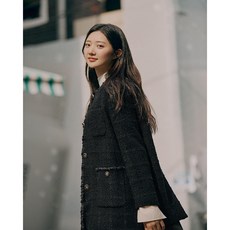 빈폴 레이디스 트위드 미디엄 재킷 블랙 BF4911C055 349783