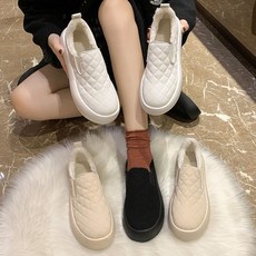 여자신발 3컬러 캠핑신발 털신발 겨울신발 신발 털운동화 따뜻한 슬립온 퀼팅 여성 털슬립온 안감털