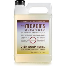 MRS. MEYERS CLEAN DAY 미세스 마이어의 클린 데이 액체 접시 비누 리필 생분해성 포뮬러 컴패션 플라워 포장 5월 다양할 수 있음 48 fl. oz 821818, 1개