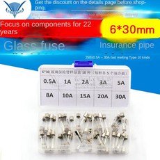 빠른 블로우 유리 튜브 퓨즈 모음 키트 250V 0.5A 1A 2A 3A 8A 종류 6x30mm 개, 1개