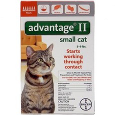 Advantage II 최대 9파운드의 고양이 및 고양이를 위한 월 1회 국소 벼룩 (6가지 적용)