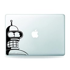 EOM Cjeremy200 Apple MacBook Pro Air Decal 스티커 검은 색 비닐 스킨-Bender Futurama - E0867071ZR43T18, 기본